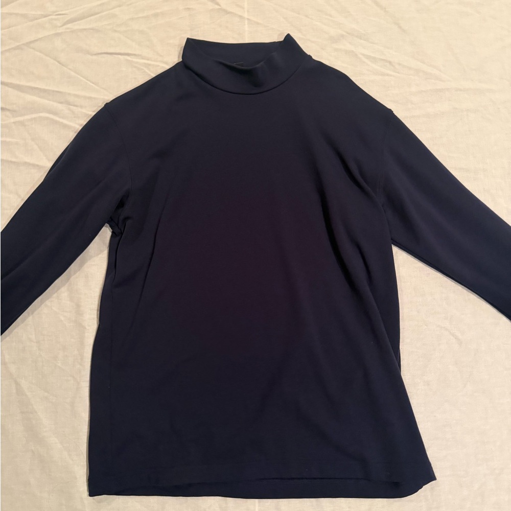Uniqlo Men's Mock Neck/Turtleneck Long Sleeve T Shirt - Adult Medium, Navy Blue